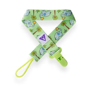 Adult Pacifier Clip - Green Elephants