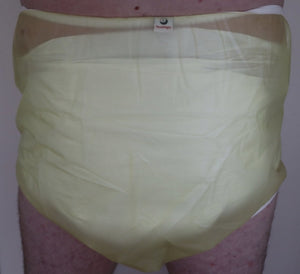 Plastic Pants Button Style Yellow SML - myabdlsupplies