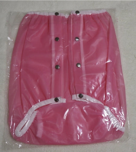 Plastic Pants Button Style Pink SML - myabdlsupplies