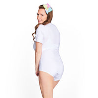 White Unisex Adult Bodysuit