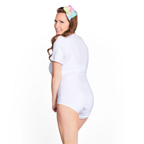 White Unisex Adult Bodysuit