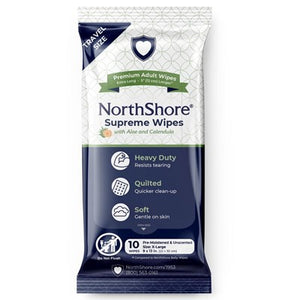 NorthShore Supreme Quilted Wipes 10 Pack Travel Pack