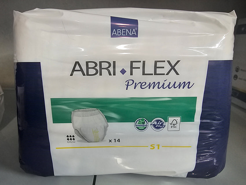 Abena Abri Flex Premium S1 60-90cm Hip/Waist Size, Pull Up, 1400ml