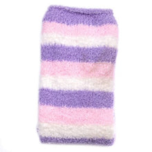 Coral Fleece Thigh High Socks 2 Pack- Striped Blue & Purple Set - myabdlsupplies