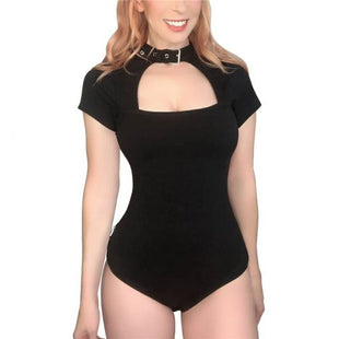 Collared Onesie Black