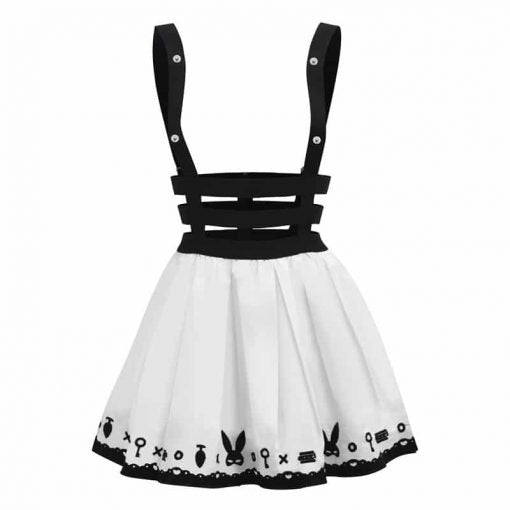 Bondage Teddy Bear Overall Skirt White XS - myabdlsupplies