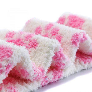 Cute Coral Fleece Thigh High Long Paws Patten Socks 2 Pairs-Pink Paws Set - myabdlsupplies
