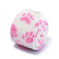 Cute Coral Fleece Thigh High Long Paws Patten Socks 2 Pairs-Pink Paws Set - myabdlsupplies