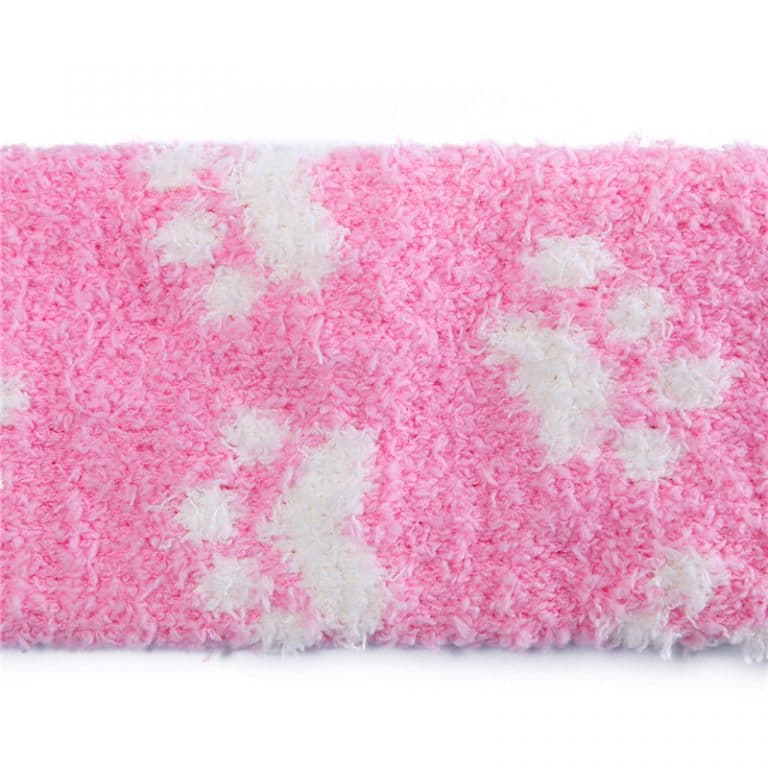 Cute Coral Fleece Thigh High Long Paws Patten Socks 2 Pairs-Pink Paws Set - myabdlsupplies
