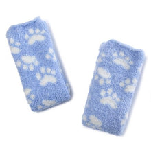 Cute Coral Fleece Thigh High Long Paws Pattern Socks 2 Pairs-Blue Paws Set - myabdlsupplies