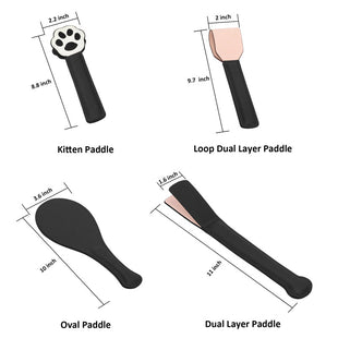 LittleForBig BDSM Cowhide Leather Paddle Set Black