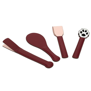 LittleForBig BDSM Cowhide Leather Paddle Set Red