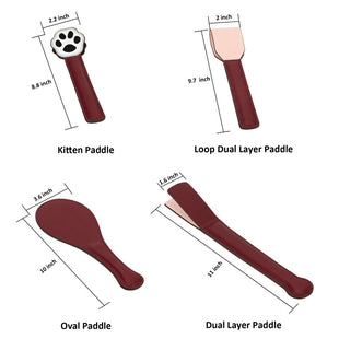 LittleForBig BDSM Cowhide Leather Paddle Set Red