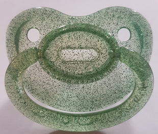 Transparent Glitter Green Pacifier