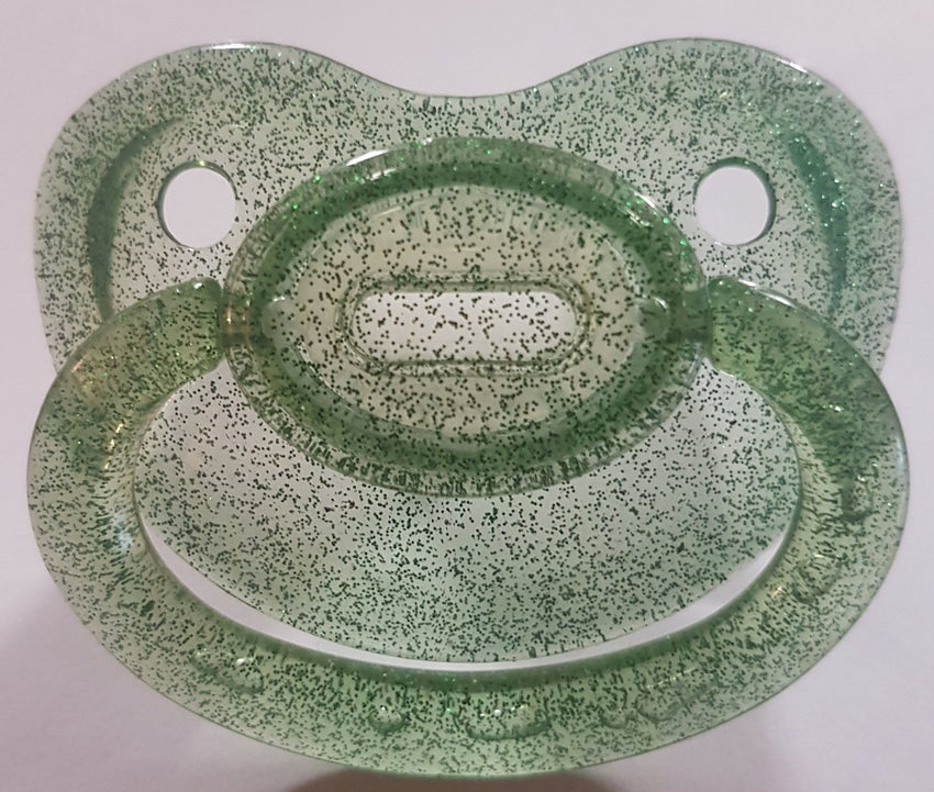 Transparent Glitter Green Pacifier - myabdlsupplies