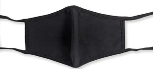 Black Washable Mask With Ties Twin Pack